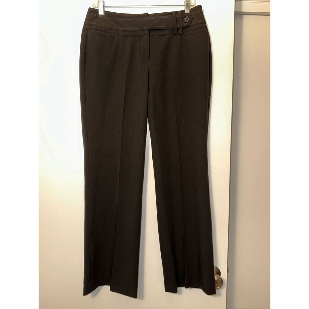 Larry Levine Women’s Straight Leg Belted Pants Black Size 8 EUC